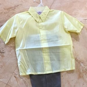 Boys outfit size 6 yellow and gray